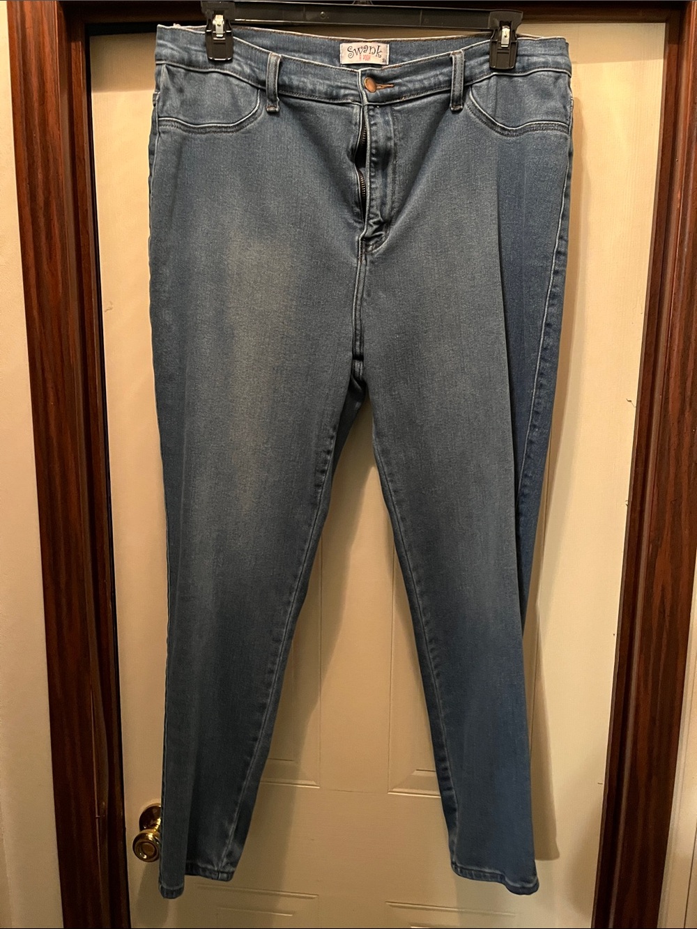 SWANK Two-Tone Blue Skinny Jeans Stretch Denim